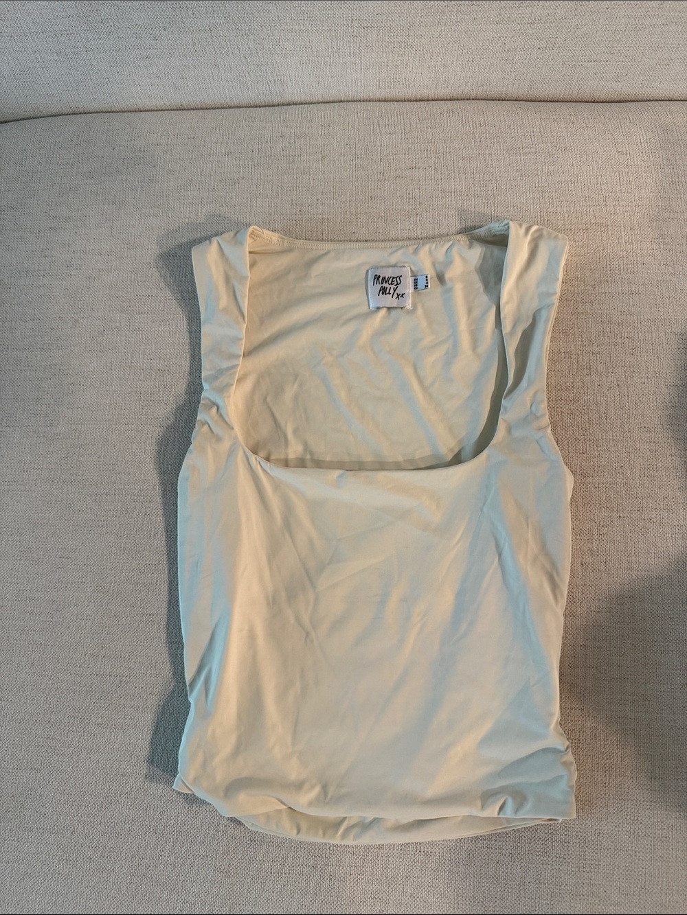Princess Polly Square Neck Tank Top in Cream